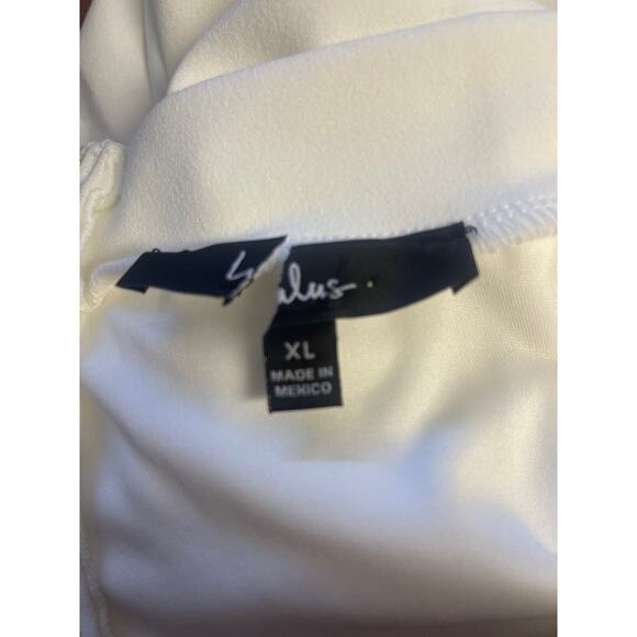 LULU'S XL White Get Dressed Up High Rise Flat Front Wide-Leg Ankle Pant b51 - Picture 5 of 8